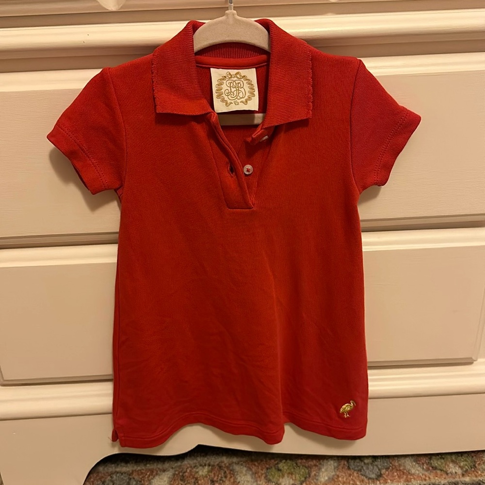 TBBC Maude's Polo Dress Pima Cotton Richmond Red Gold